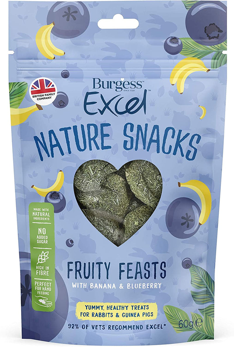 Burgess Excel Nature Snacks Fruity Feasts 60g