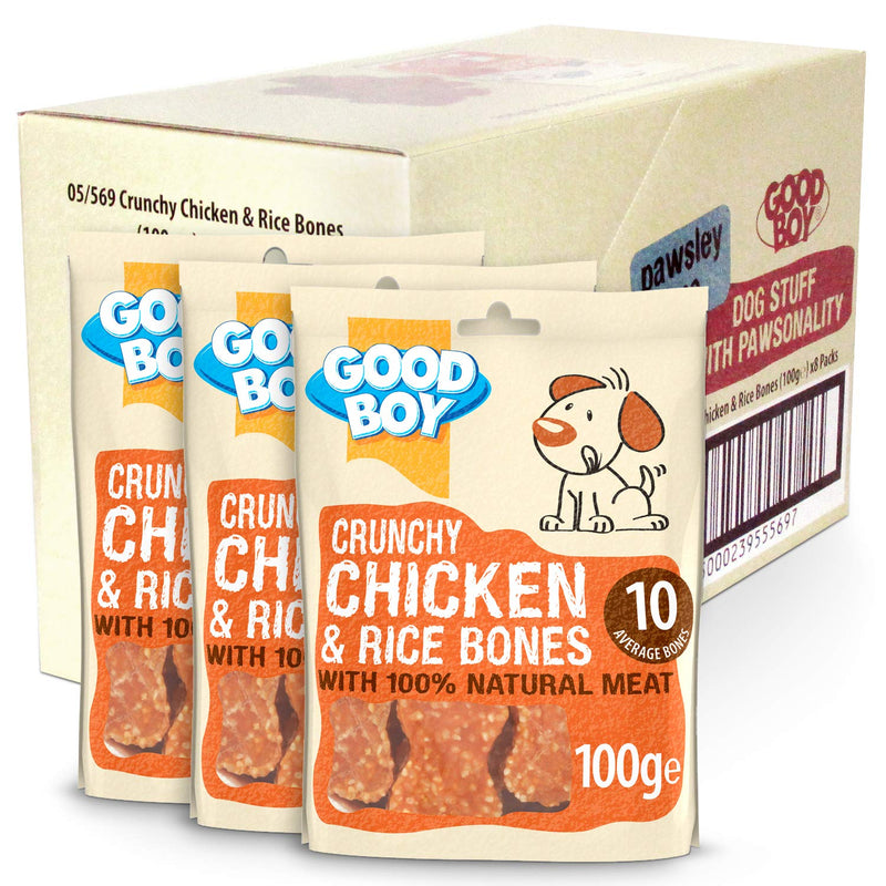 Good Boy Pawsley Crunchy Chicken & Rice Bones 100g