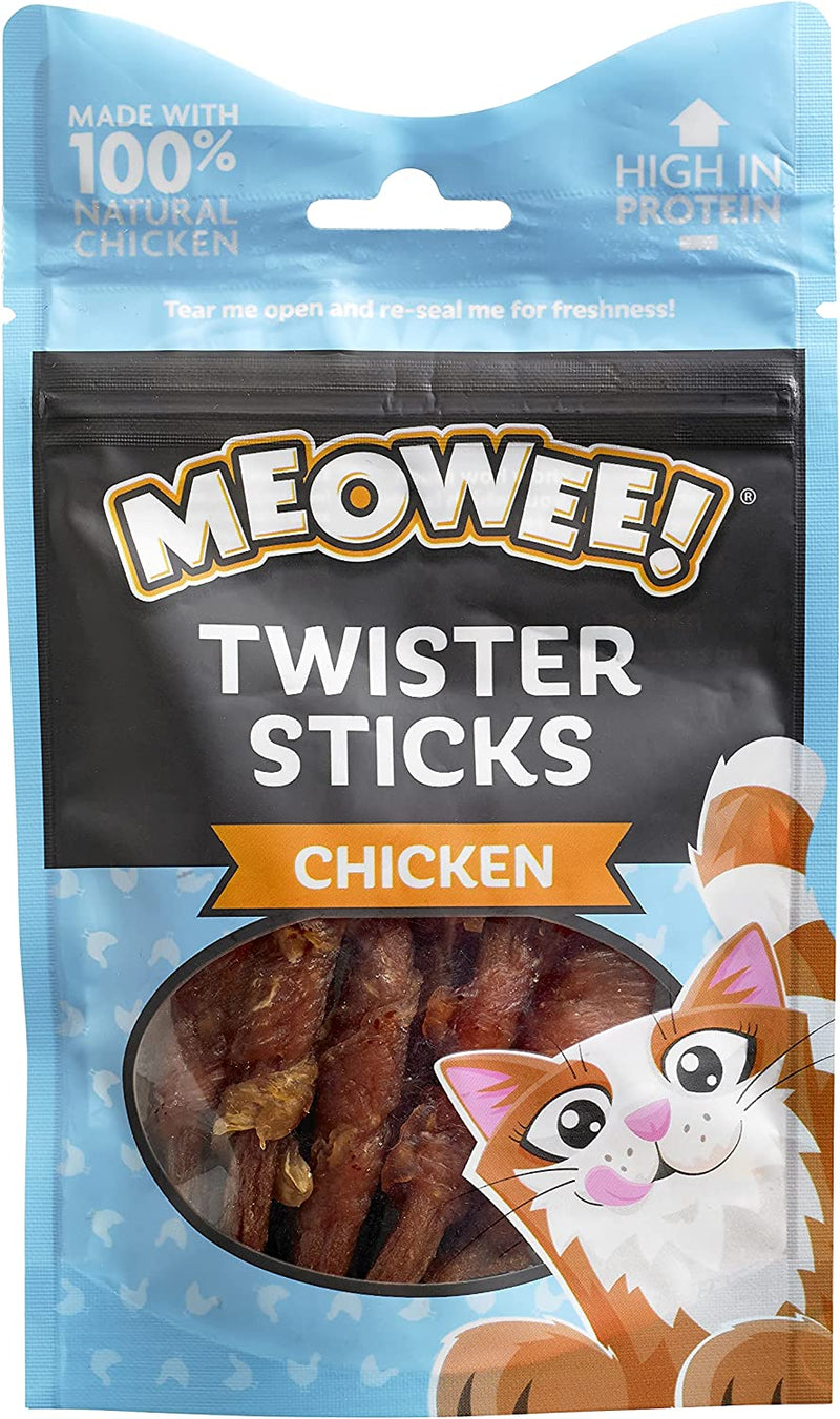 Meowee Twister Sticks Chicken Cat Treats 31g