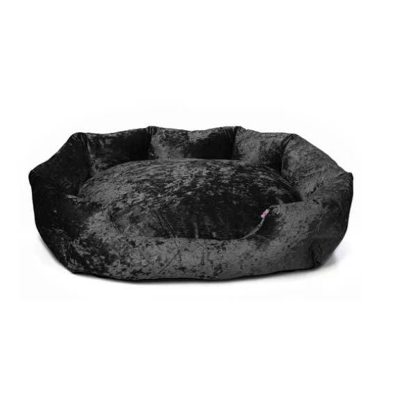 Bunty Bellagio Black Luxury Crushed Velvet Dog Bed