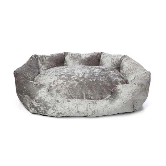 Bunty Bellagio Grey Luxury Crushed Velvet Dog Bed