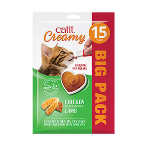 Catit Creamy Lickable Cat Treats Chicken with Lamb 15 Pack