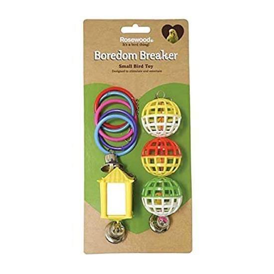 Rosewood Boredom Breaker 3 Pack Assorted Bird Toys Inc Mirror