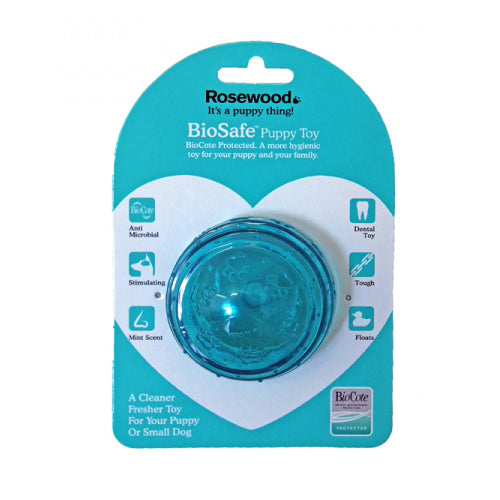 Rosewood BioSafe Ball Puppy Toy Blue