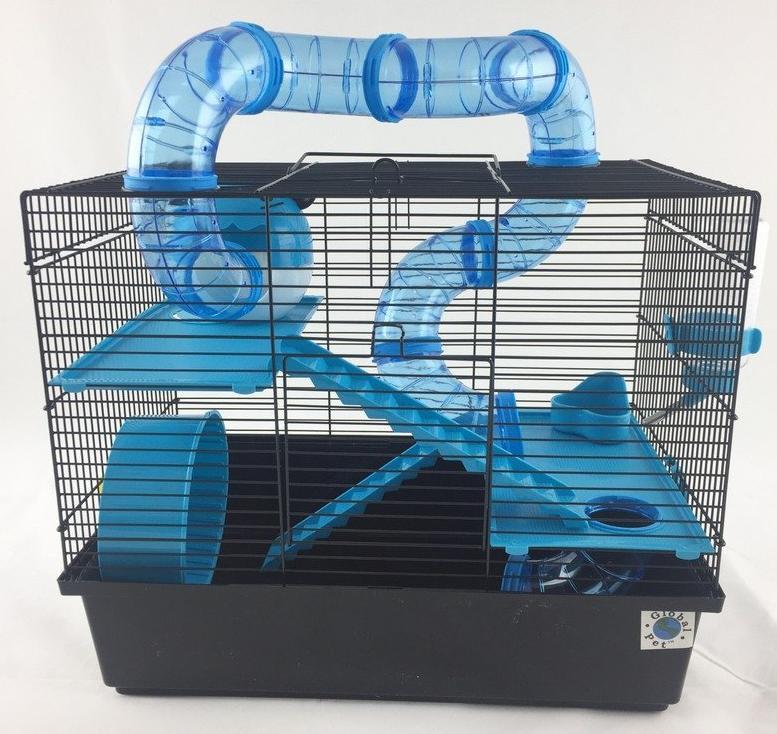 Bernie Large Dwarf Hamster Cage With Play Tubes - Blue-Package Pets