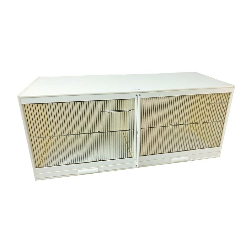 Plastic Double Bird Breeding Cages With Divider  37"x 14.5" x 16"