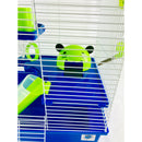 Calypso Large Syrian Hamster Cage With Tubes - Blue & Lime Green