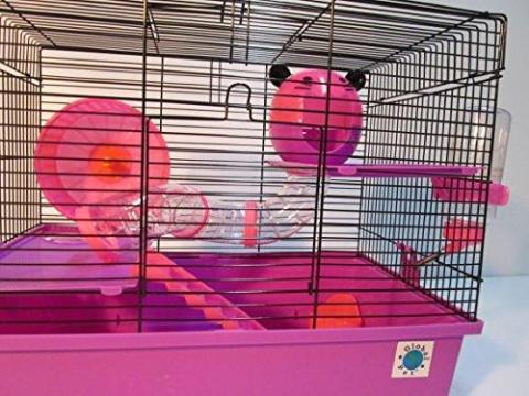 Dexter 2 Tier Large Hamster Cage - Pink & Purple-Package Pets