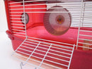 Fantazia 2 Tier Large Glitter Hamster Cage - Red & Silver-Package Pets