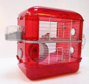 Fantazia 2 Tier Large Glitter Hamster Cage - Red & Silver-Package Pets