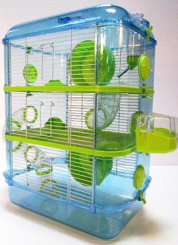 Fantazia Plastic Dwarf Storey Hamster Cage Blue Lime
