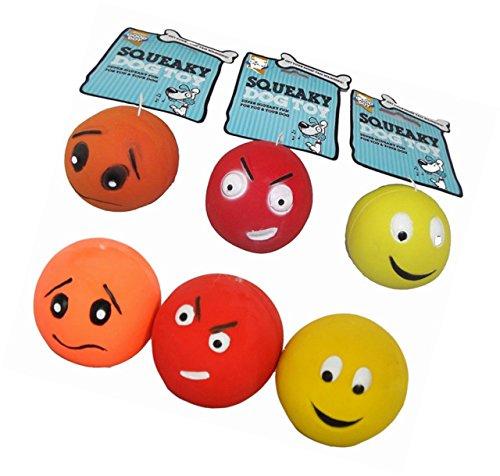 Goodboy Latex Squeaky Face Ball Dog Toys - 6 Pack-Package Pets