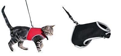 Trixie Reflective Cat Walking Harness and Lead - Black Or Red-Package Pets