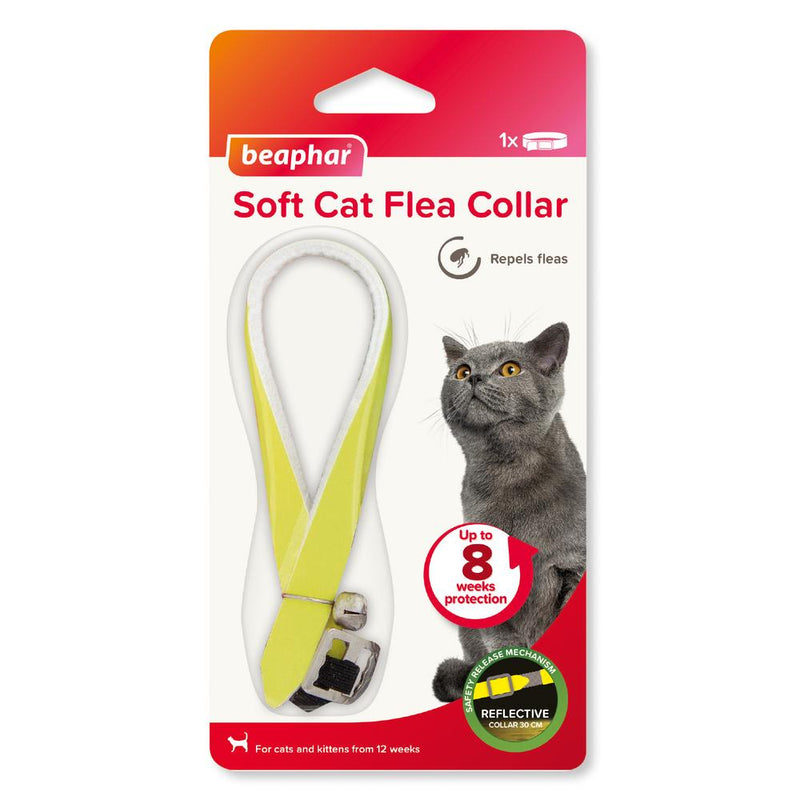 Beaphar Cat Flea Collar With Bell - Reflective Yellow