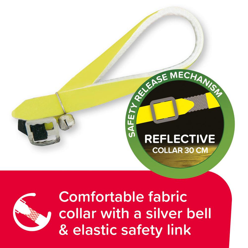 Beaphar Cat Flea Collar With Bell - Reflective Yellow