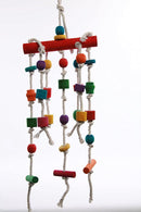 Large Wooden Waterfall Bird Toy For Cockatiels & African Greys