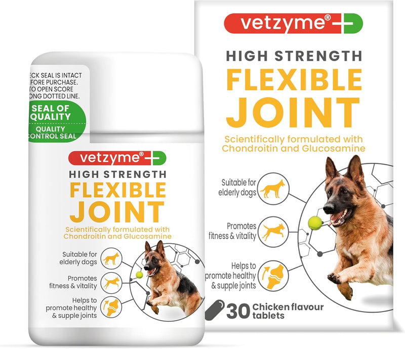 Vetzyme High Strength Flexible Joint Tablets for Senior Dogs