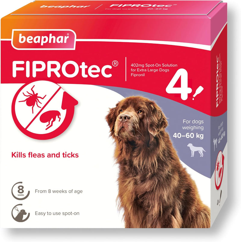 Beaphar FIPROtec Spot On for Extra Large Dogs 4 Pipettes