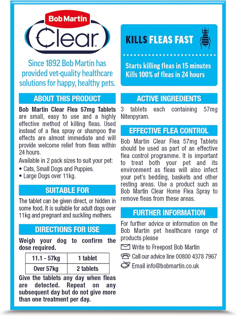 Bob Martin Clear Flea Tablets for Large Dogs