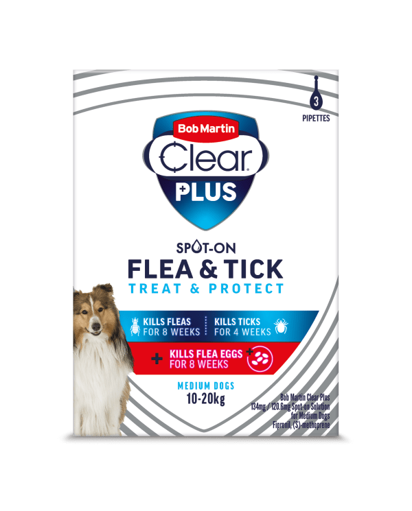 Bob Martin Clear Plus Spot-On for Medium Dogs – 3 Pipettes