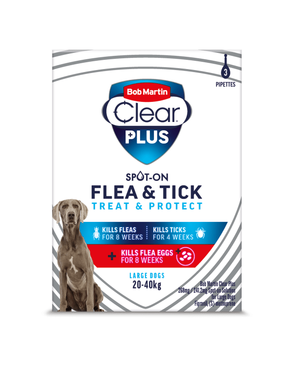 Bob Martin Clear Plus Spot-On for Large Dogs – 3 Pipettes
