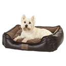 Bunty Tuscan Faux Leather Brown Dog Bed