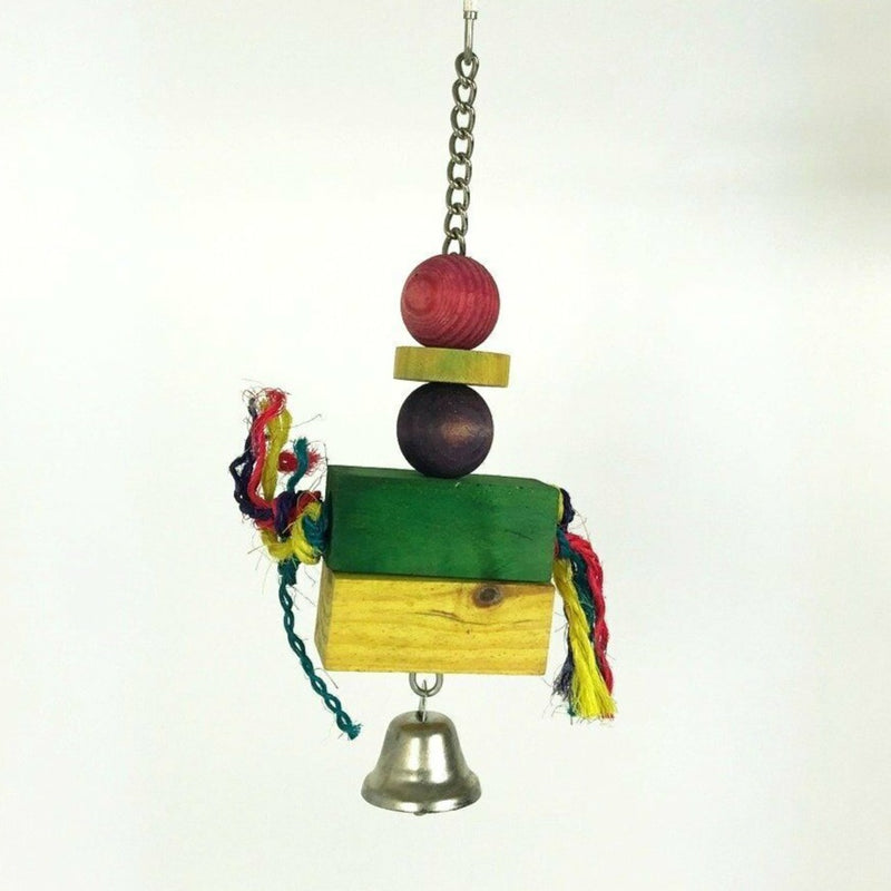 Small Sisal Block & Rope Bird Toy with Bell