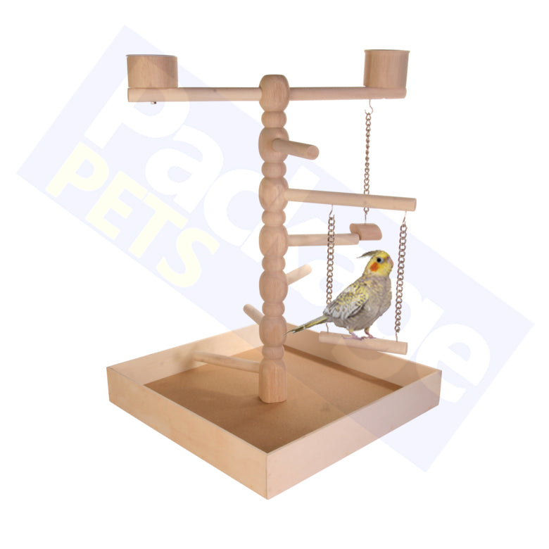 Trixie Wooden Play Stand for Parakeets and Cockatiels
