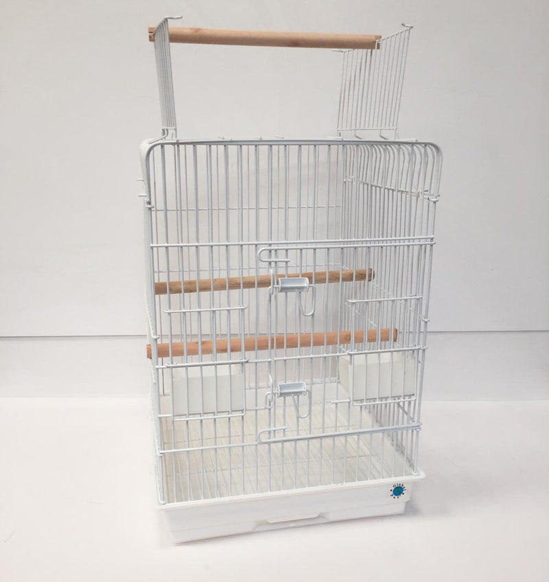 Alfy Open Top Large Bird Cage For Parrots & Cockatiels - White