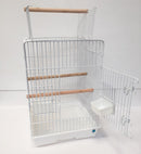 Alfy Open Top Large Bird Cage For Parrots & Cockatiels - White