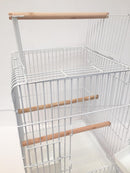Alfy Open Top Large Bird Cage For Parrots & Cockatiels - White