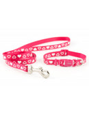 Ancol Small Bite Heart Collar Lead Set Raspberry