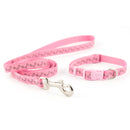 Ancol Small Bite Paw & Bone Collar Lead Set Pink