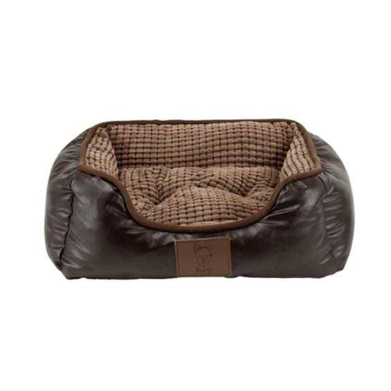 Bunty Tuscan Faux Leather Brown Dog Bed