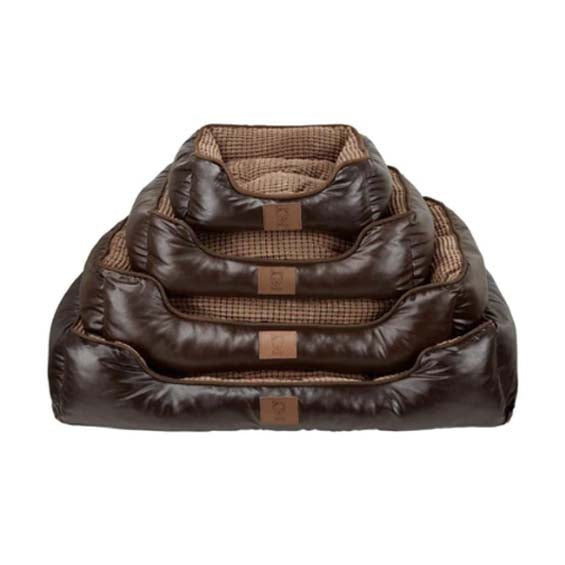 Bunty Tuscan Faux Leather Brown Dog Bed