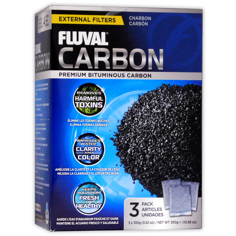 Fluval Carbon Filter Media 100g Nets 3 Pack