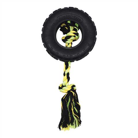 Happy Pet Grrrelli Rubber Rope Tyre Tugger