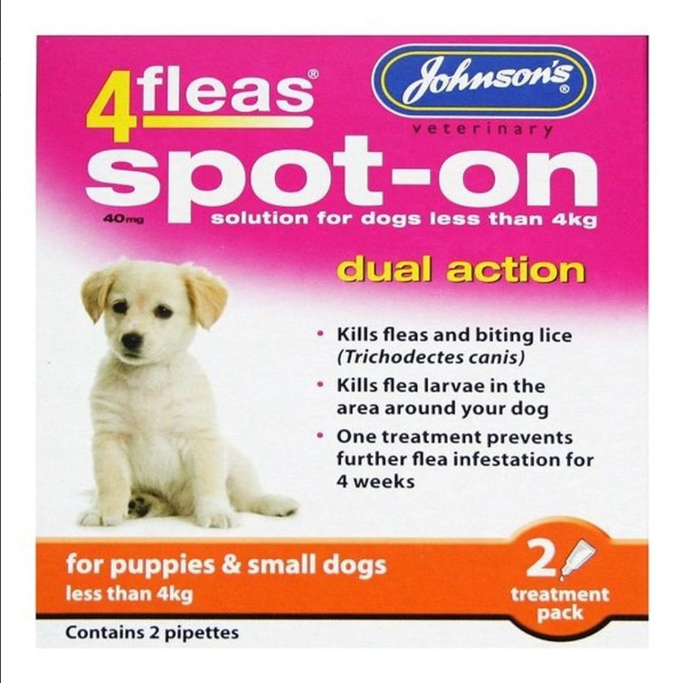 Johnson's 4Fleas Spot-On Dual Action Flea Treatment For Puppies & Small Dogs