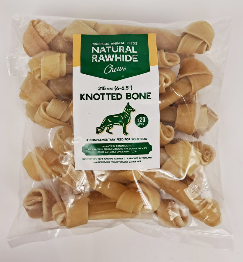 Natural Rawhide Medium Knotted Bones