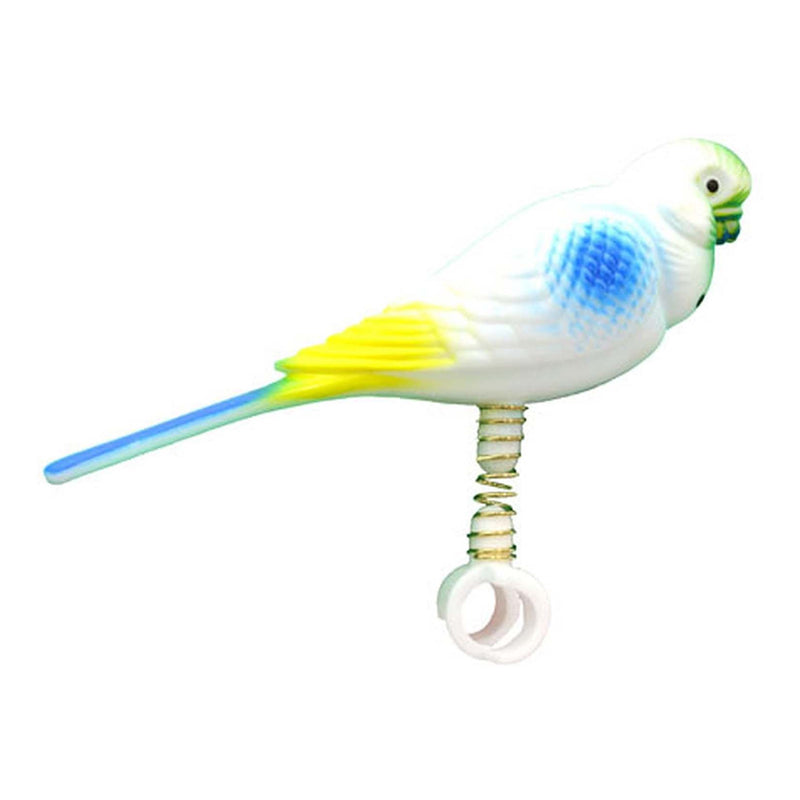 Rosewood Budgie On A Spring Bird Toy
