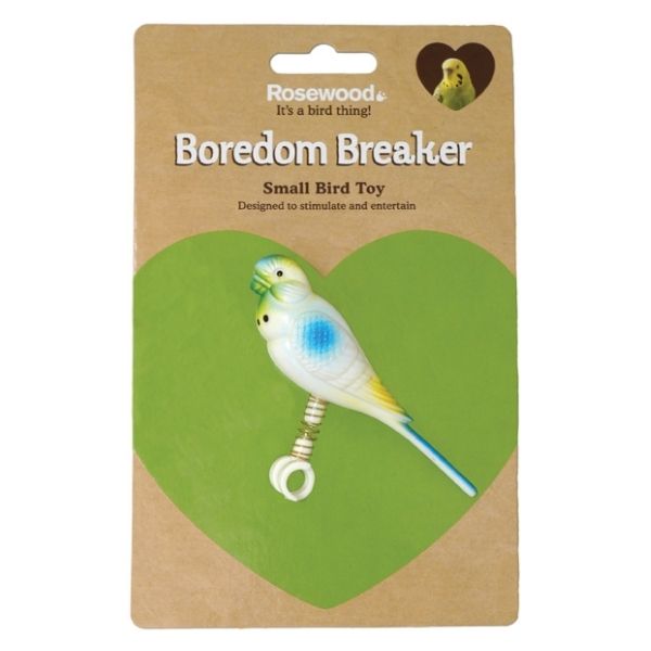 Rosewood Budgie On A Spring Bird Toy