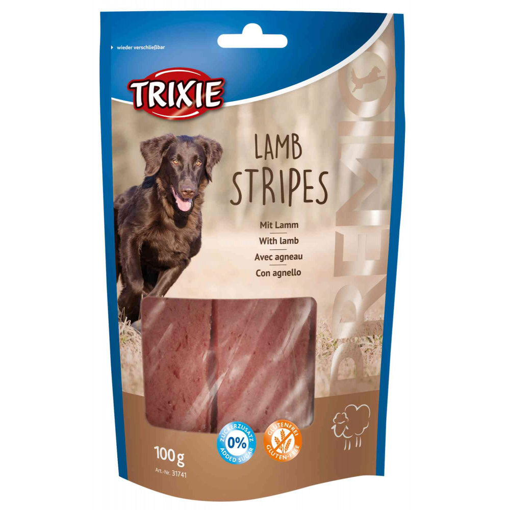 Premio Lamb Stripes Natural Meaty Gluten Free Dog Treats by Trixie - 100g