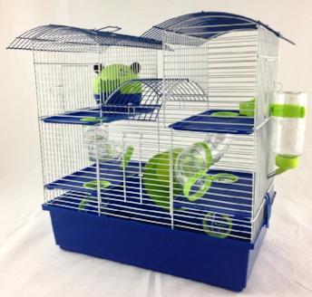 Abby 3 Tier Large Hamster Cage - Blue & Lime-Package Pets