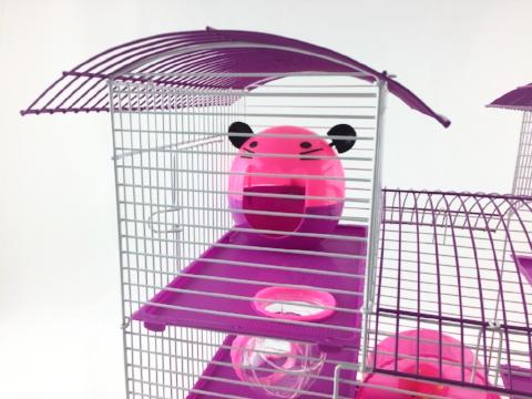 Abby 3 Tier Large Hamster Cage - Pink & Purple-Package Pets