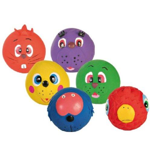 Armitage Latex Squeaky Face Ball Dog Toys - 6 Pack-Package Pets