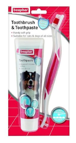 Beaphar Toothbrush and Toothpaste Kit, 100g-Package Pets