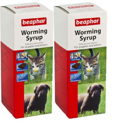 Beaphar Worming Syrup for Puppies & Kittens - 2 Pack-Package Pets