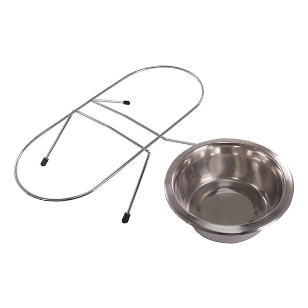 Rosewood Stainless Steel Eat On Feet Double Diner Bowl