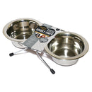 Rosewood Stainless Steel Eat On Feet Double Diner Bowl