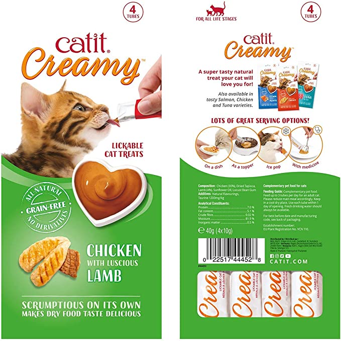 Catit Creamy Lickable Cat Treats Chicken with Lamb 4 pack